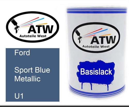 Ford, Sport Blue Metallic, U1: 500ml Lackdose, von ATW Autoteile West.